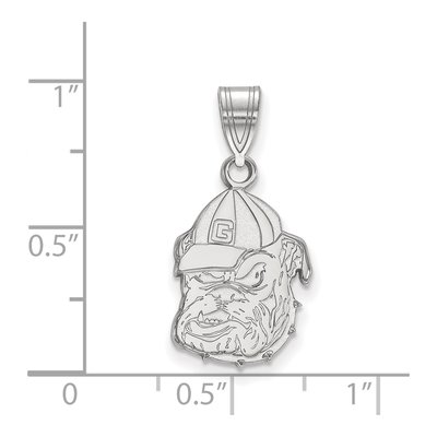 University of Georgia 10K White Gold Bulldog Medium Pendant – view 2