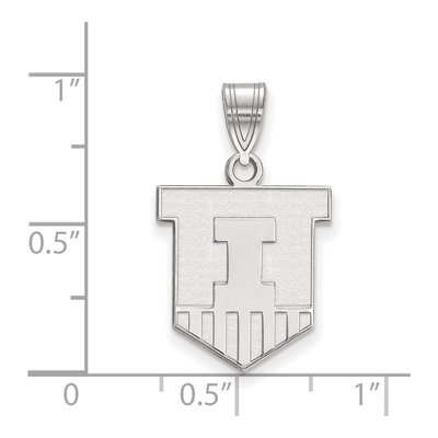 University of Illinois 10K White Gold Medium Victory Badge Pendant – view 2