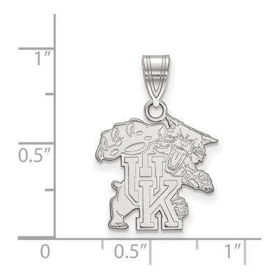 University of Kentucky 10K White Gold U-K Wildcat Medium Pendant – view 2