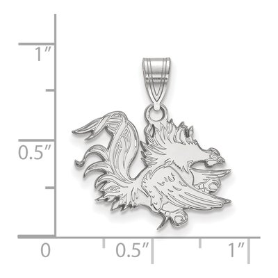 University of South Carolina 10K White Gold Gamecock Medium Pendant – view 2