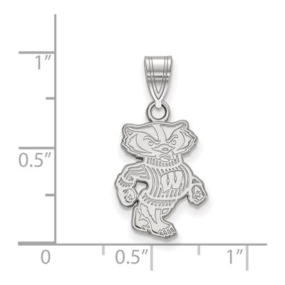 University of Wisconsin 10K White Gold Badger Medium Pendant – view 2