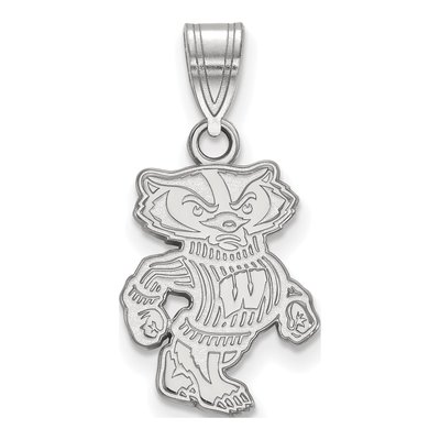 University of Wisconsin 10K White Gold Badger Medium Pendant