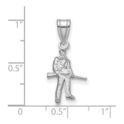 West Virginia University 10K White Gold Mountaineer Medium Pendant – view 2