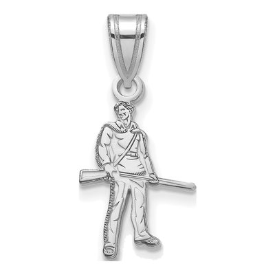 West Virginia University 10K White Gold Mountaineer Medium Pendant