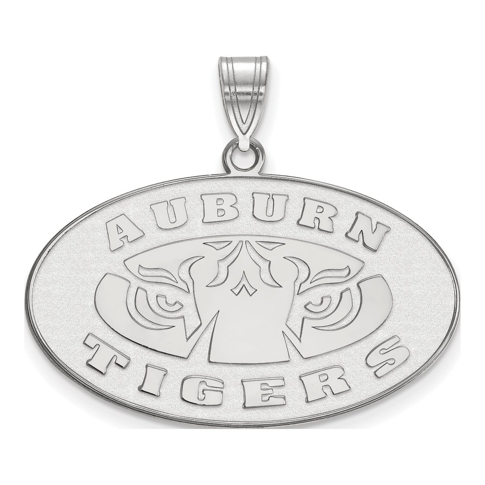 Auburn University 10K White Gold Tigers Large Pendant