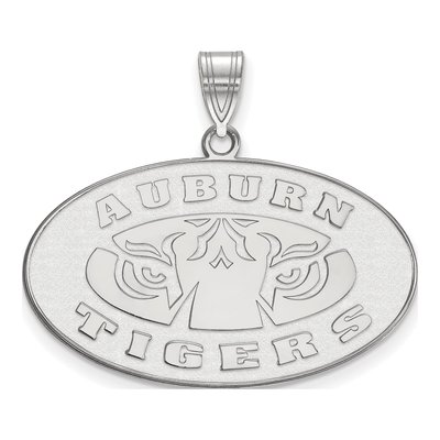 Auburn University 10K White Gold Tigers Large Pendant