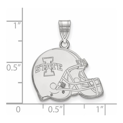 Iowa State University 10K White Gold Medium Cyclones Football Helmet Pendant – view 2