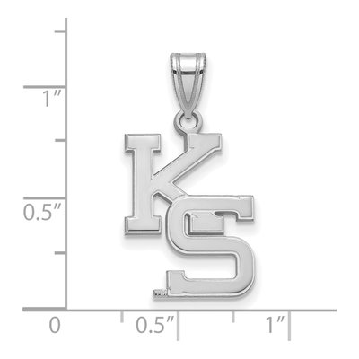 Kansas State University 10K White Gold K-S Large Pendant – view 2