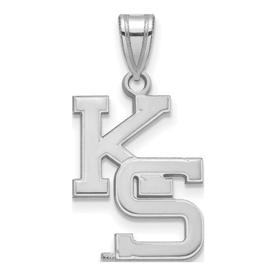 Kansas State University 10K White Gold K-S Large Pendant