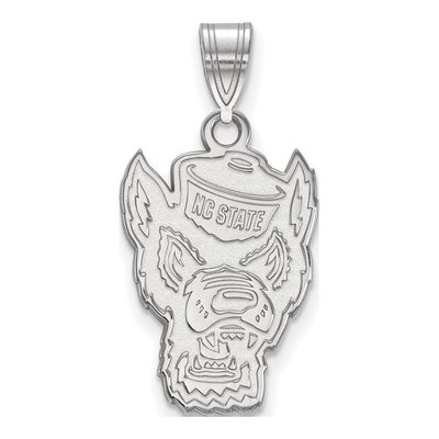 North Carolina State University 10K White Gold Wolf Large Pendant