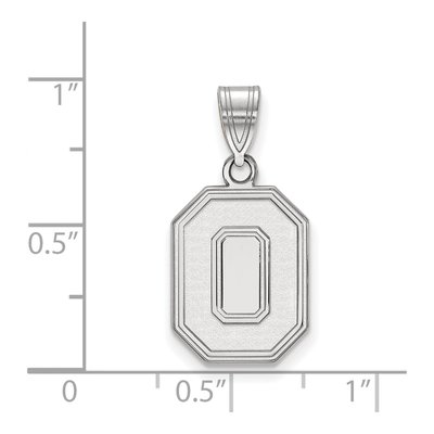 Ohio State University 10K White Gold Medium Letter O Pendant – view 2