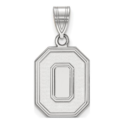 Ohio State University 10K White Gold Medium Letter O Pendant
