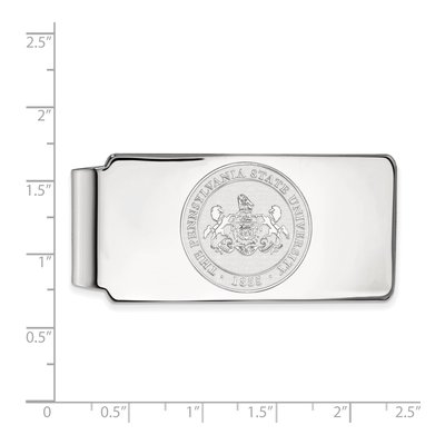 10K White Gold Logoart Penn State University Crest Money Clip – view 2