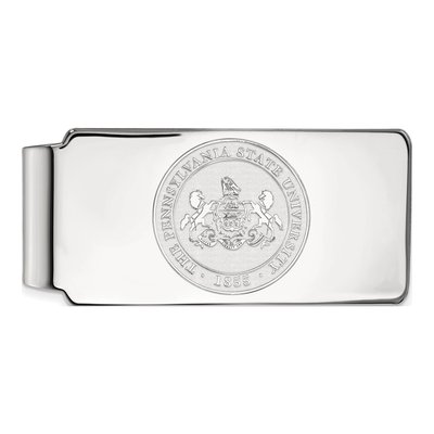 10K White Gold Logoart Penn State University Crest Money Clip
