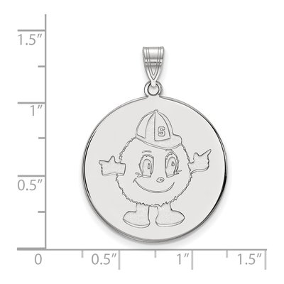 Syracuse University 10K White Gold Extra Large Disc Pendant – view 2