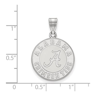University of Alabama 10K White Gold Crimson Tide Large Disc Pendant – view 2