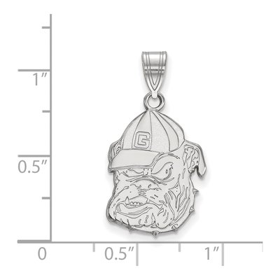 University of Georgia 10K White Gold Bulldog Large Pendant – view 2