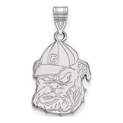 University of Georgia 10K White Gold Bulldog Large Pendant