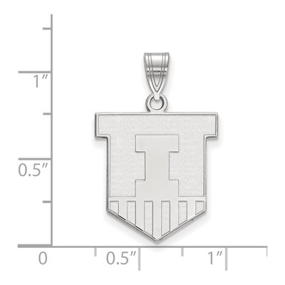 University of Illinois 10K White Gold Large Victory Badge Pendant – view 2