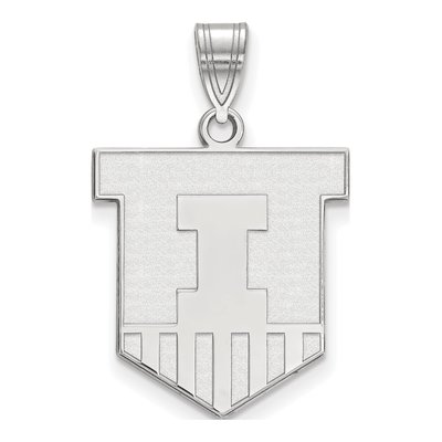 University of Illinois 10K White Gold Large Victory Badge Pendant