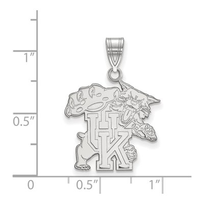 University of Kentucky 10K White Gold U-K Wildcat Large Pendant – view 2