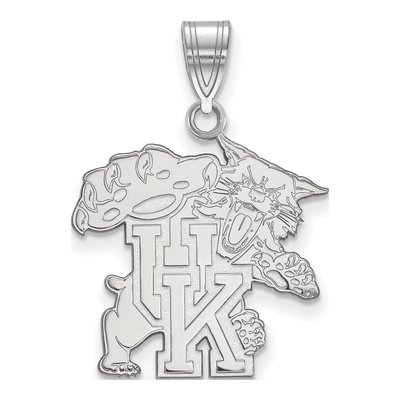 University of Kentucky 10K White Gold U-K Wildcat Large Pendant