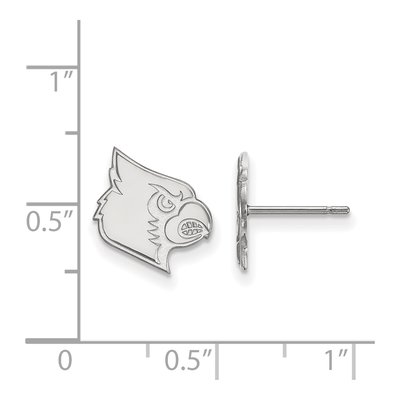 University of Louisville 10K White Gold Cardinal Small Stud Earrings – view 2