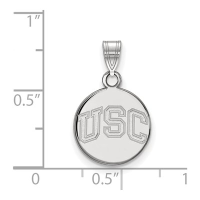 University of Southern California 10K White Gold U-S-C Small Disc Pendant – view 2