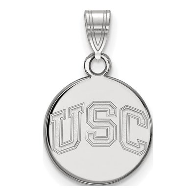 University of Southern California 10K White Gold U-S-C Small Disc Pendant