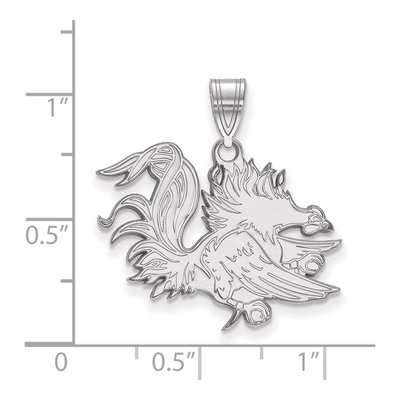 University of South Carolina 10K White Gold Gamecock Large Pendant – view 2