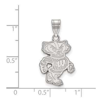 University of Wisconsin 10K White Gold Badger Large Pendant – view 2