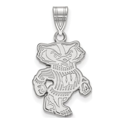 University of Wisconsin 10K White Gold Badger Large Pendant