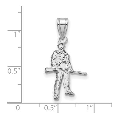 West Virginia University 10K White Gold Mountaineer Large Pendant – view 3