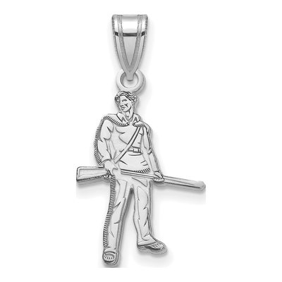 West Virginia University 10K White Gold Mountaineer Large Pendant