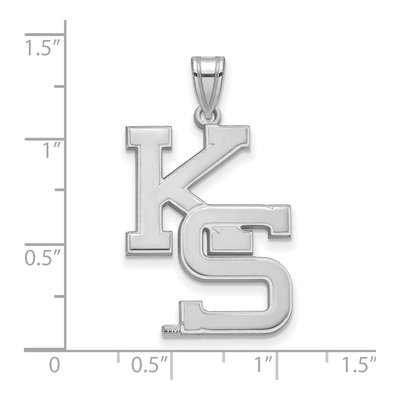 Kansas State University 10K White Gold K-S Extra Large Pendant – view 3