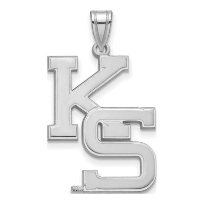 Kansas State University 10K White Gold K-S Extra Large Pendant