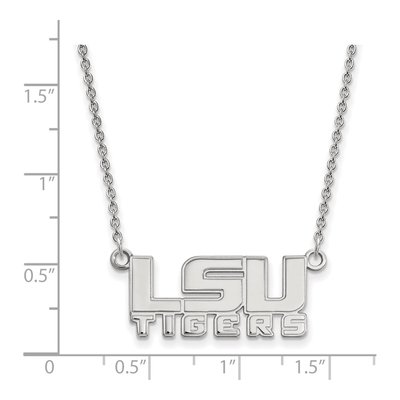 Louisiana State University 10K White Gold L-S-U Tigers Small Necklace – view 2