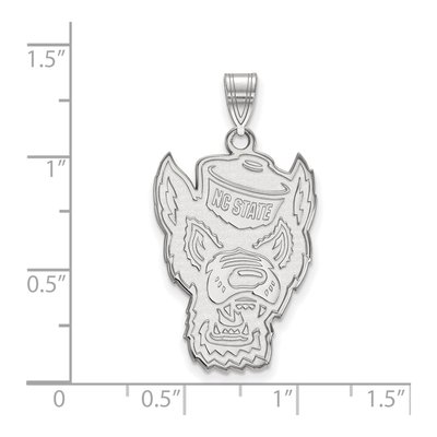 North Carolina State University 10K White Gold Wolf Extra Large Pendant – view 2