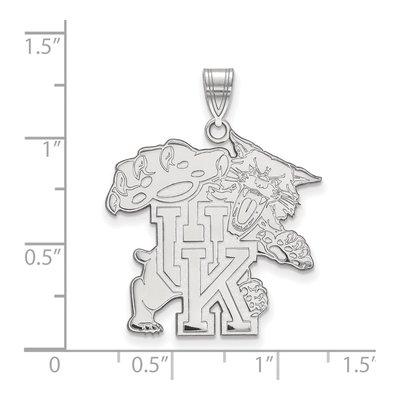 University of Kentucky 10K White Gold U-K Wildcat Extra Large Pendant – view 2