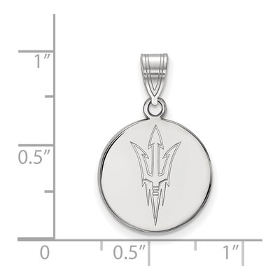 Arizona State University 10K White Gold Pitchfork Medium Disc Pendant – view 2