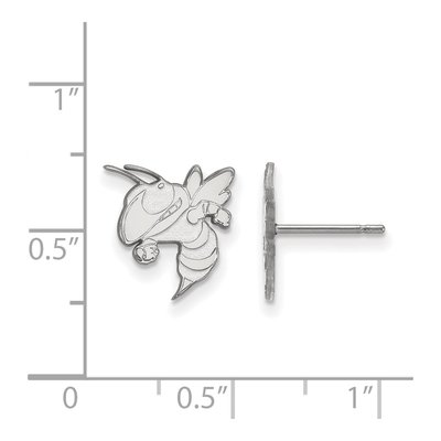 Georgia Institute of Technology 10K White Gold Jacket Small Stud Earrings – view 2