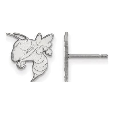 Georgia Institute of Technology 10K White Gold Jacket Small Stud Earrings