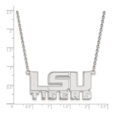 Louisiana State University 10K White Gold L-S-U Tigers Large Necklace – view 2