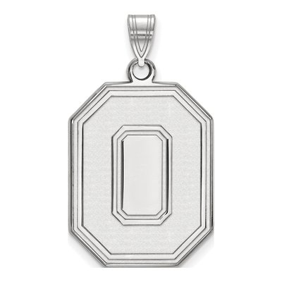 Ohio State University 10K White Gold Extra Large Letter O Pendant