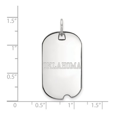 University of Oklahoma 10K White Gold Small Dog Tag Pendant – view 2