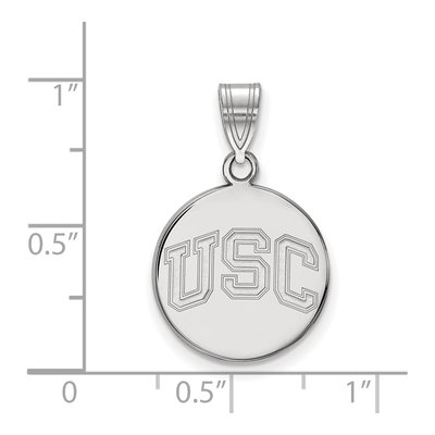 University of Southern California 10K White Gold U-S-C Medium Disc Pendant – view 2