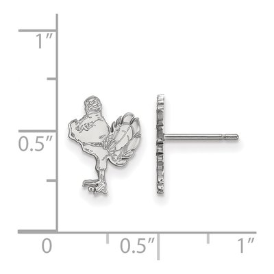 Virginia Tech 10K White Gold Hokiebird Small Stud Earrings – view 2