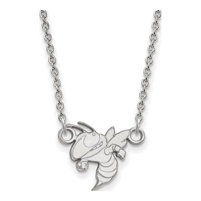 Georgia Institute of Technology 10K White Gold Jacket Small Necklace