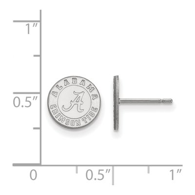 University of Alabama 10K White Gold Crimson Tide Extra Small Stud Earrings – view 2