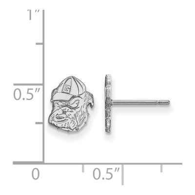 University of Georgia 10K White Gold Bulldog Extra Small Earrings – view 2